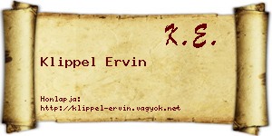 Klippel Ervin névjegykártya