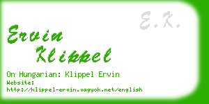 ervin klippel business card